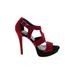 Jessica Simpson Heels: Burgundy Print Shoes - Women's Size 8 1/2 - Open Toe