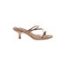 Schutz Sandals: Slip-on Kitten Heel Boho Chic Tan Shoes - Women's Size 10 - Open Toe