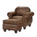 Accent Chair - Loon Peak® Jaeson Upholstered Accent Chair Wood/Microfiber/Microsuede in Brown | 39 H x 44 W x 56 D in | Wayfair