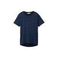 TOM TAILOR DENIM Damen T-Shirt mit Bio-Baumwolle, blau, Muster, Gr. XS