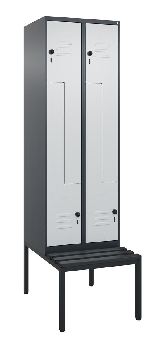 C+P Z-Spind Classic PLUS, Bank, 4 Abteile, 2120x600x815mm, 7016/7035 Image