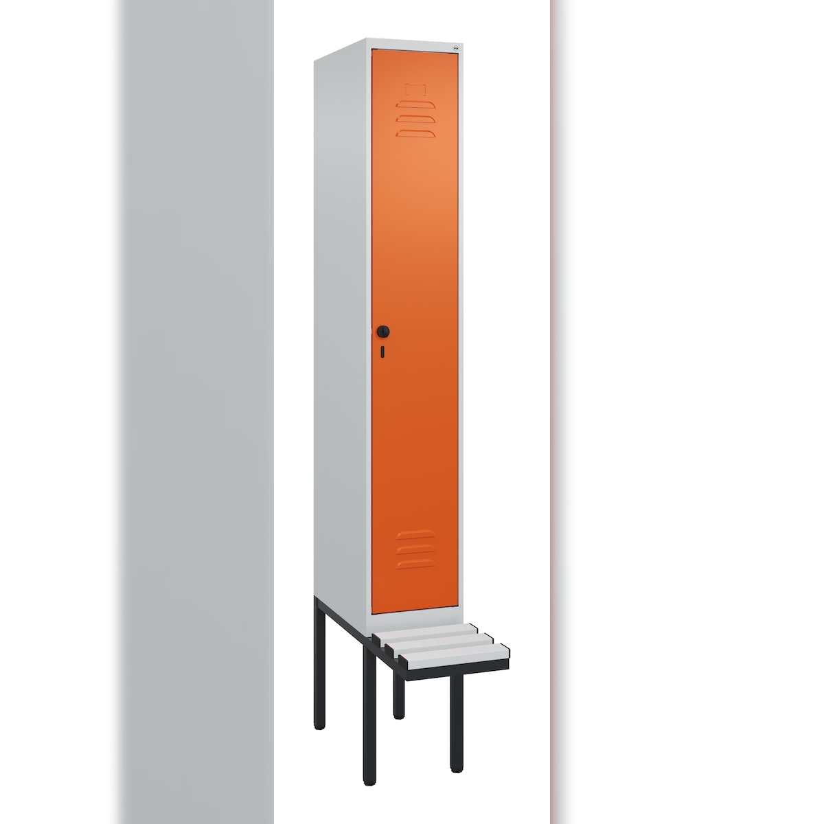 C+P Spind Classic PLUS, Bank, 1 Abteil, 2120x300x815mm, 7035/2004 Image