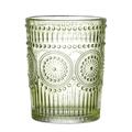 MARELIDA Trinkglas grün 280ml Wasserglas Saftglas Vintage Boho Blumenmuster