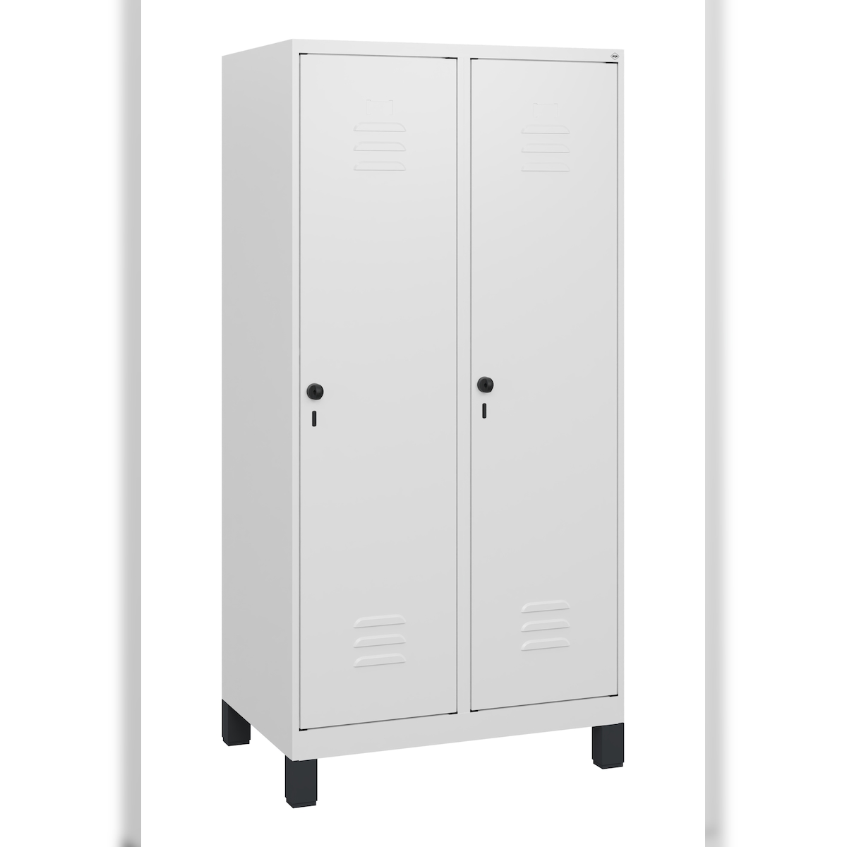 C+P Spind Classic PLUS, Füße, 2 Abteile, 1630x800x500mm, 9016/9016 Image