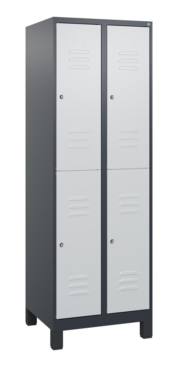 C+P Doppelstock-Spind Classic PLUS, Füße, 2 Abteile, 1800x600x500mm, 7016/7035 Image
