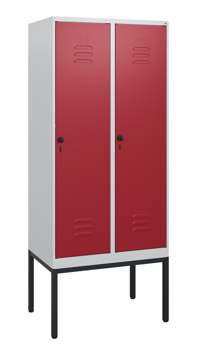 C+P Spind Classic PLUS, Gestell, 2 Abteile, 1950x800x500mm, 7035/3003 Image