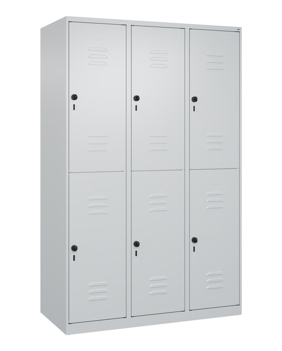 C+P Doppelstock-Spind Classic PLUS, 3 Abteile, 1850x1200x500mm, 9016/9016 Image