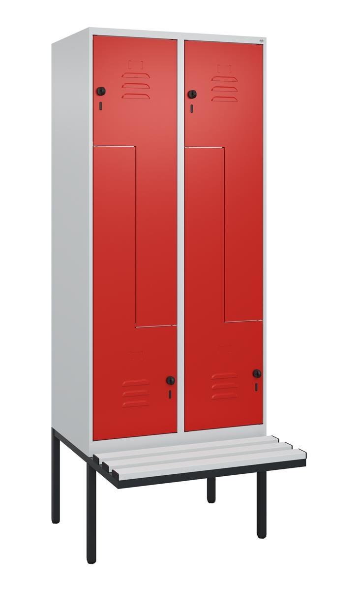 C+P Z-Spind Classic PLUS, Bank, 4 Abteile, 2120x800x815mm, 7035/3020 Image