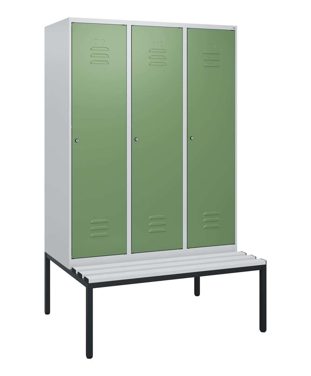 C+P Spind Classic PLUS, Bank, 3 Abteile, 1950x1200x815mm, 7035/6011 Image