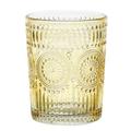MARELIDA Trinkglas gelb 280ml Wasserglas Saftglas Vintage Boho Blumenmuster