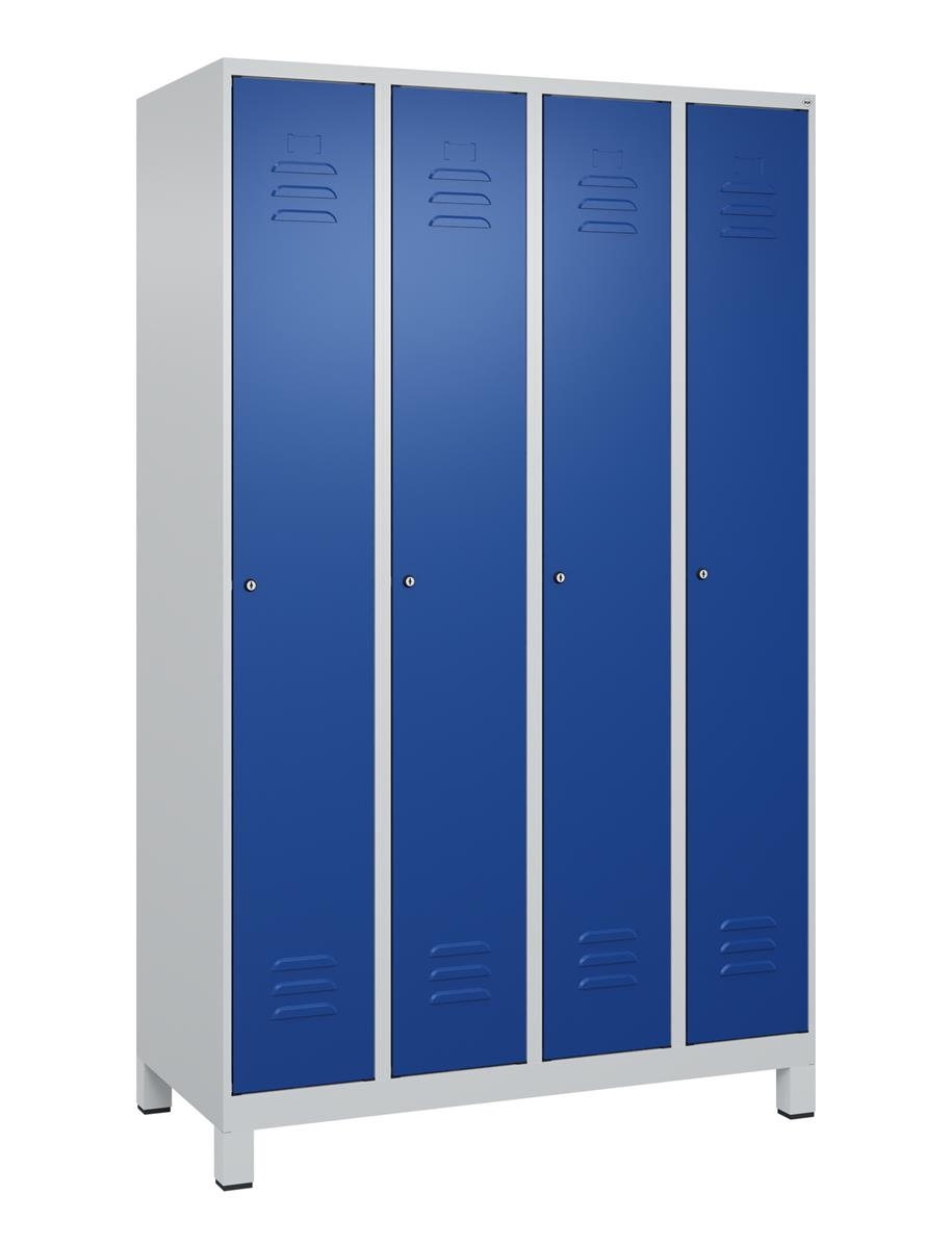 C+P Spind Classic PLUS, Füße, 4 Abteile, 1950x1200x500mm, 7035/5010 Image