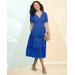 Draper's & Damon's Women's Malibu Gauze Tiered Dress - Blue - M - Misses