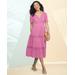 Draper's & Damon's Women's Malibu Gauze Tiered Dress - Purple - S - Misses