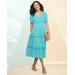 Draper's & Damon's Women's Malibu Gauze Tiered Dress - Blue - 2X - Womens