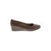 Easy Spirit Wedges: Brown Print Shoes - Women's Size 6 1/2 - Almond Toe