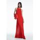COS Women's Pleated Racer-Neck Maxi Dress - Red - Red