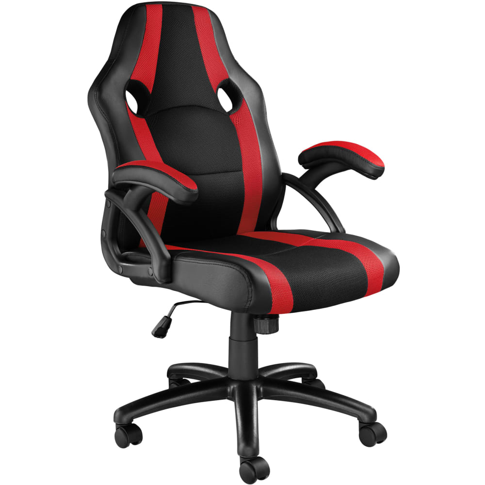 Chaise de bureau gaming Forme ergonomique noir et rouge