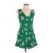 Ann Taylor LOFT Romper Plunge Sleeveless: Green Floral Rompers - Women's Size 0