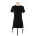 Shein Casual Dress - Mini Crew Neck Short sleeves: Black Print Dresses - Women's Size 4