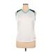 Nike Active Tank Top: White Color Block Activewear - Women's Size X-Large