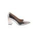 Zigi Soho Heels: Slip-on Chunky Heel Cocktail Silver Print Shoes - Women's Size 8 - Pointed Toe