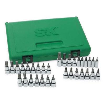 SK PROFESSIONAL TOOLS 89039 1/4", 3/8" Drive Socket Set Bit, SAE, Metric, 33 pcs