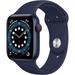 Open Box Apple Watch Series 6 GPS LTE 44mm Blue Aluminum Case Deep Navy Sport Band