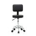 Rolling Stool with Wheels Adjustable Salon Stool with Back Rest Height Adjustment Spa Drafting Salon Tattoo Work Home Office Massage Stools Task Chair 360 Degree Rotation Pedicure Chair Black