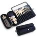 Dsseng Professional Makeup Brushes Organizer Bag Hold - Brushes Makeup Artist Cosmetic Case Leather Makeup Handbag Black Travel Portable