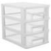 4 Count Drawer Storage Cabinet Cosmetic Holder Makeup Organizer Stackable Drawers Garbage Can Desk Box Wardrobe Office White Pp