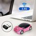 Car Shaped Wireless Computer Mouse Ergonomic Gaming Optical Mouse USB 2.4G Mini Receiver Office Accessories for PC Windows Laptop Notebook Pink