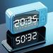 Baeitkot Digital Alarm Clock Mirror Surface Bluetooth Speaker Electronic Clock With Large Display Screen FM Radio For Bedroom Office