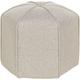 Modern Round Pouffe Footstool Accent Linen Fabric Bedroom Living Room Beige Wishek - Beige