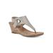 Women's White Mountain Aida Cork Wedge Sandal by White Mountain in Gold Metallic Smooth (Size 7 1/2 M)