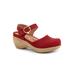 Extra Wide Width Women's Mabelle Dressy Mule by SoftWalk in Red Nubuck (Size 12 WW)