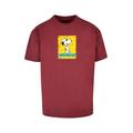 T-Shirt MERCHCODE "Merchcode Herren Ladies Peanuts - Player Heavy Oversize Tee" Gr. XXL, rot (cherry) Herren Shirts T-Shirts