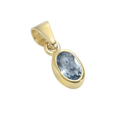 Ketten-Anhänger VIVANCE "585/- Gelbgold glanz Blautopas", gelb, Schmuckanhänger, Damen, ONE-SIZE, Gold, 0,7 g