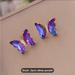 Urban Outfitters Jewelry | 5/$20 3/4” Butterfly Fashion Earrings Crystal Gold Colored Back New Stocking | Color: Purple | Size: Os