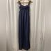 J. Crew Dresses | J Crew Navy Blue 100% Silk Maxi Dress Size L | Color: Black/Blue | Size: L