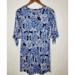 Lilly Pulitzer Dresses | Lilly Pulitzer Womens Blue Turtle Print Shift Dress Size Xs 3/4 Tie Sleeve Beach | Color: Blue | Size: Xs