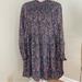 Anthropologie Dresses | Anthropologie Seen Worn Kept Mergana High Neck Smocked Babydoll Dress Size 4 | Color: Blue/Orange | Size: 4