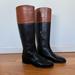 J. Crew Shoes | J.Crew Tall Leather Equestrian Riding Boots Two-Tone Size 8 | Color: Black/Brown | Size: 8