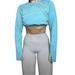 Nike Tops | Nike Reworked Drifit Longsleeve Crop Top | Color: Blue | Size: L