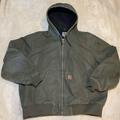 Carhartt Jackets & Coats | Carhartt Heavy Cotton Zip Hooded Coat Jacket Mens 2xl | Color: Gray/Green | Size: Xxl