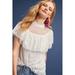Anthropologie Tops | Feather Bone By Anthropologie Maddalyn Ivory Lace Ruffle Top - 14 | Color: Black | Size: 14