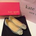 Kate Spade Shoes | Kate Spade Norella Crystal Buckle Glitter Flat | Color: Gold/Silver | Size: 7.5
