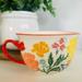 Anthropologie Dining | Anthropologie Dragonfly Foral Arboretum Mug Teacup W/ Coral Red, Yellow | Color: Red/Yellow | Size: Os