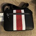 Michael Kors Bags | Michael Kors Hudson Leather And Logo Stripe Camera Bag Nwts! | Color: Black/Red | Size: Os