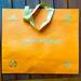 Louis Vuitton Accessories | Louis Vuitton Empty Orange Shopping Gift Tote Bag 4 Gold Color Logo Flower 15x13 | Color: Gold/Orange | Size: 15.5x13x6 In