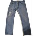 Levi's Jeans | Levi's 501 Men's Distressed Straight Leg Button Fly Jeans 36x30 | Color: Blue | Size: 36